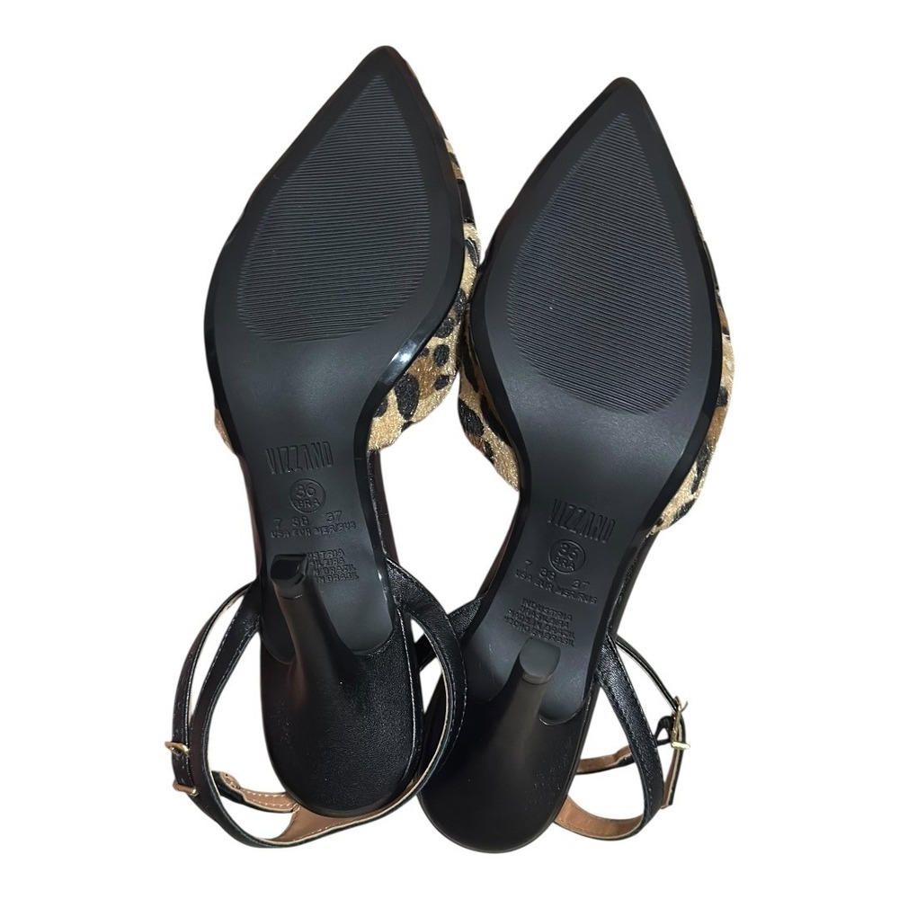 Vizzano Leopard Print Ankle‎ Strap Heels Pointed Toe Buckle Women Size 7 NWOT - Picture 7 of 11